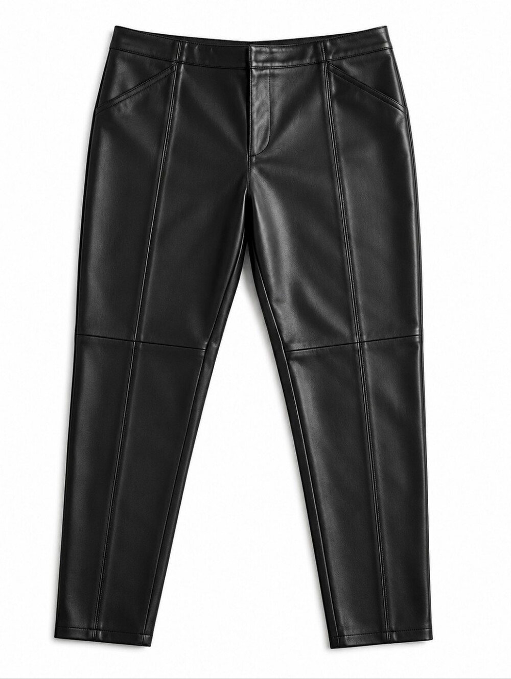 Le Château Black Faux Leather Skinny Pull On Pants Sz 18